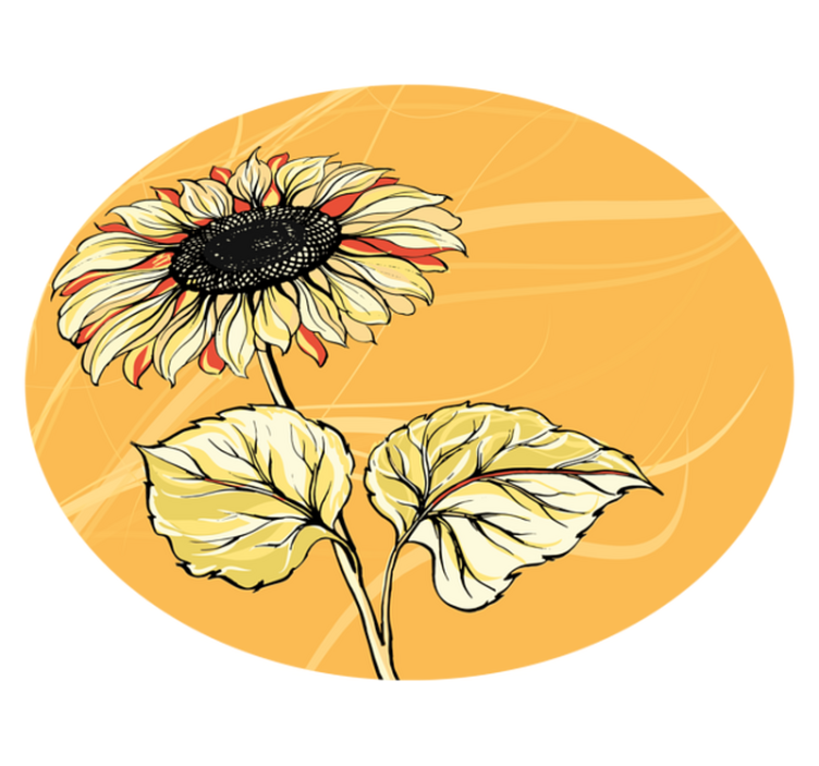 Bright Sunflower Blossom floral rug - TenStickers