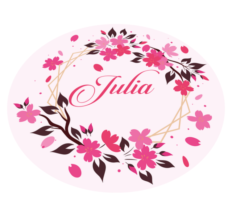 Botanical crown with name bedroom carpet - TenStickers