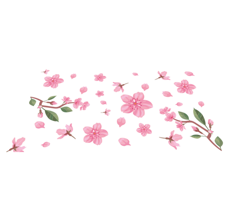 Pink Blossom Motif floral rug - TenStickers