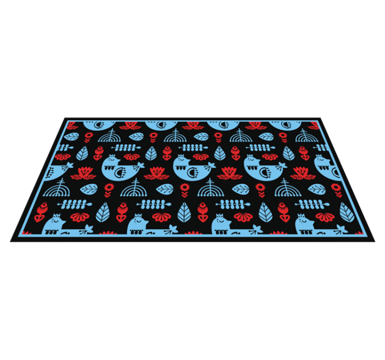 Colorful folk patterns animal mat - TenStickers