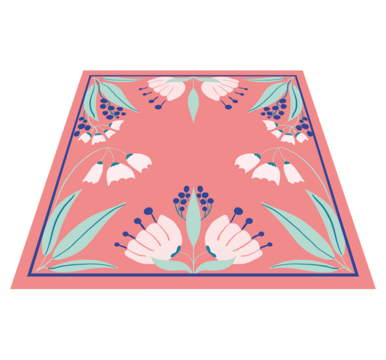 Delicate pattern of Polish flowers  floral rug - TenStickers