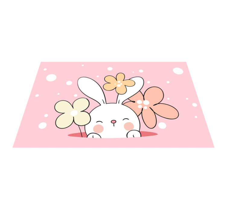 Baby bunny illustration kids carpet - TenStickers