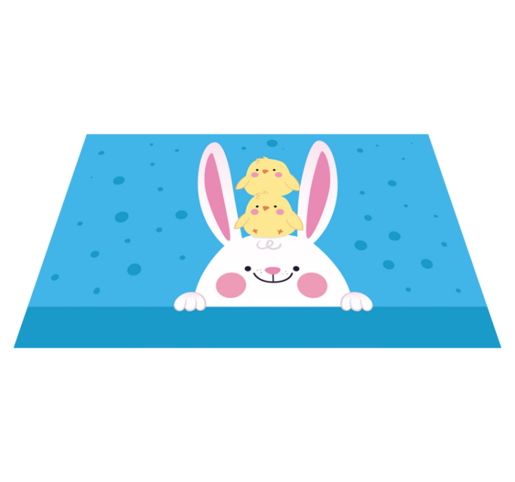 Happy bunny with chicks kids carpet - TenStickers