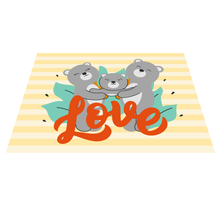 Bear Family Love kids carpet - TenStickers