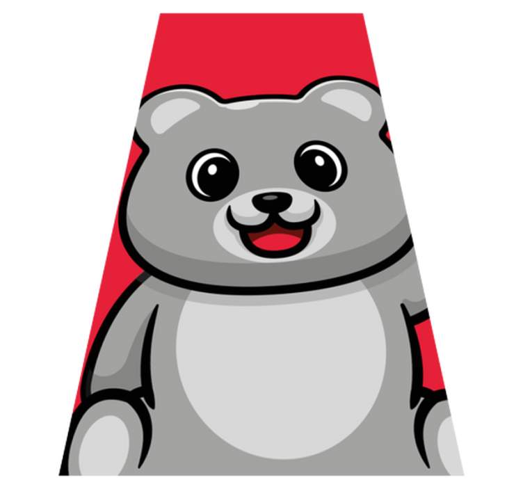 Cheerful Bear Face kids carpet - TenStickers