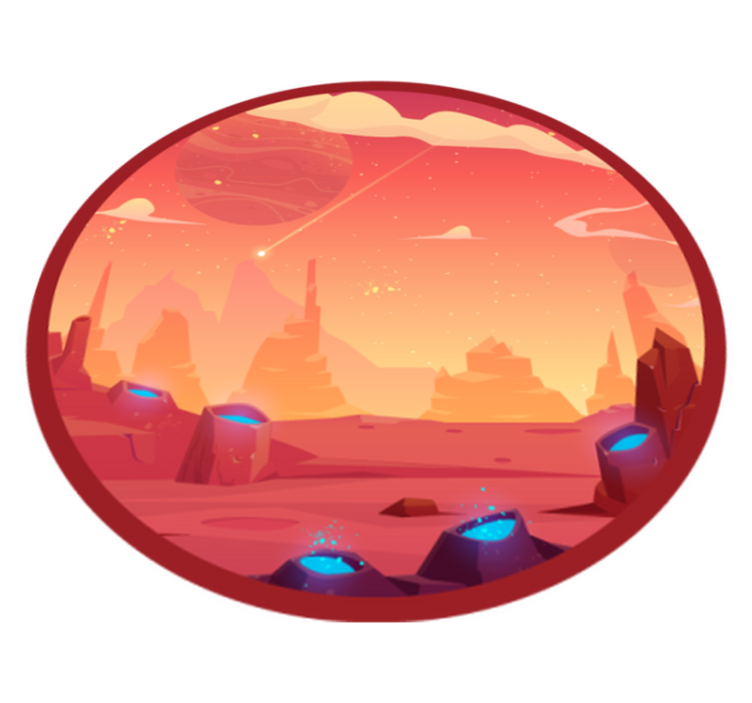 Cosmic Desert Scene star rug - TenStickers