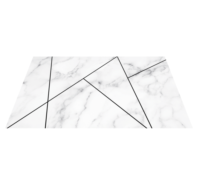 Grey pattern overlay marble rug - TenStickers