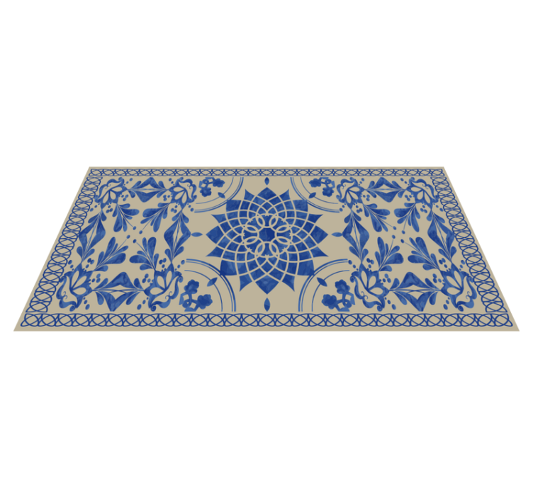 Complex Botanical Motif mandala rug - TenStickers