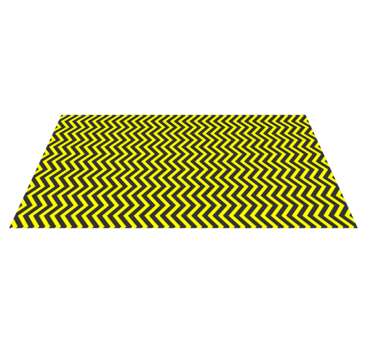 Black and yellow zigzag design bedroom rug - TenStickers