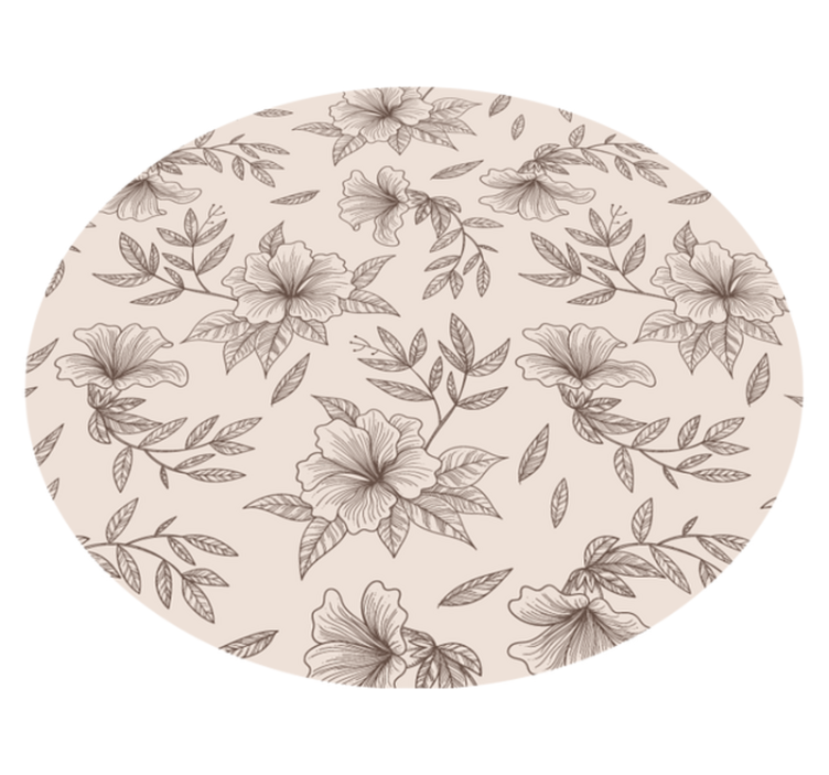 Botanical Outline Concept floral rug - TenStickers
