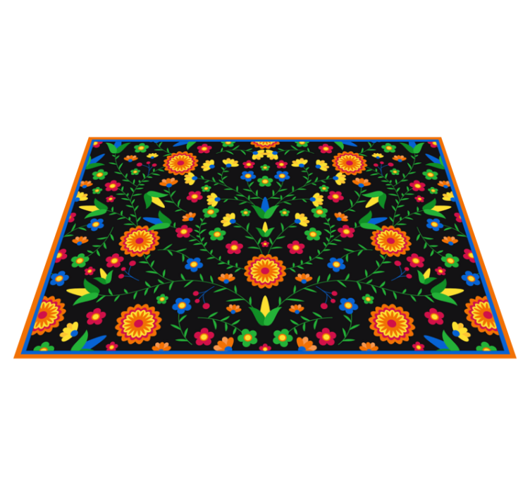 Colors Vibrant Motif floral rug - TenStickers
