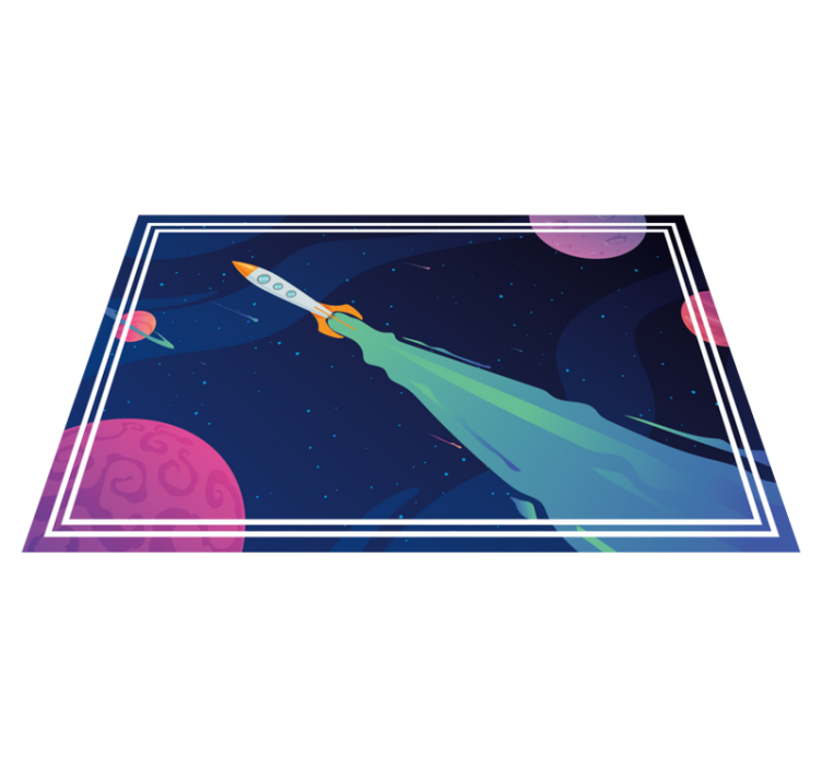 Spaceship in Orbit star rug - TenStickers