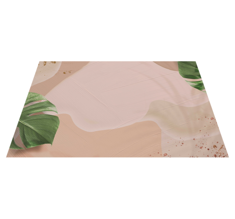 Tropical leaf blush living room rug - TenStickers