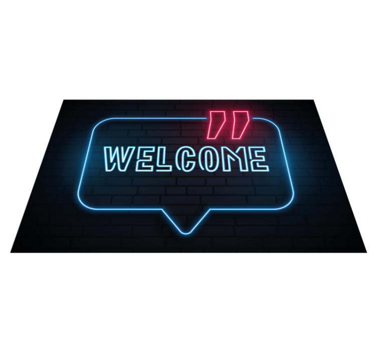 Neon blue sign entrance hall rug - TenStickers