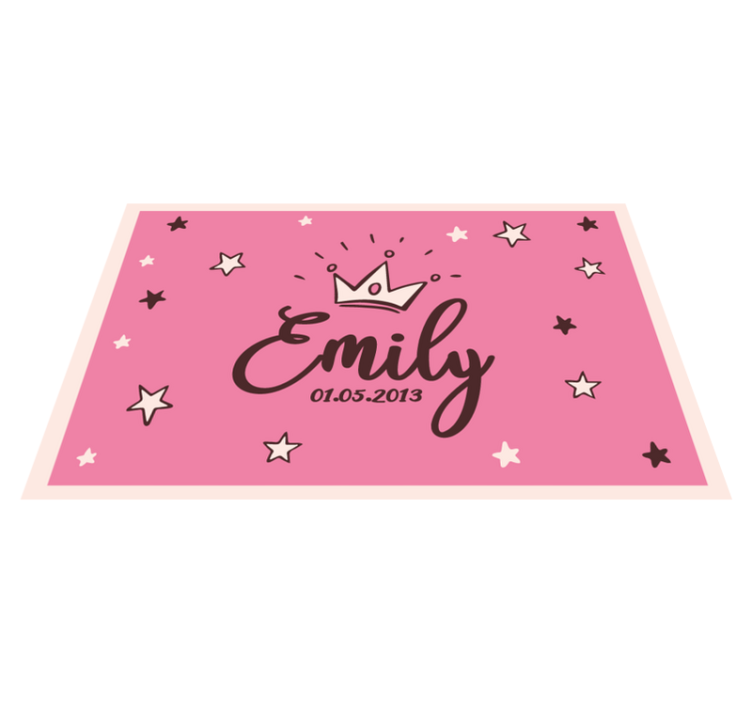 Name with crown and stars kids rug - TenStickers