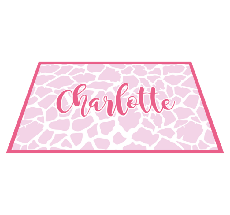 Pink cow deisgn custom floor mat - TenStickers