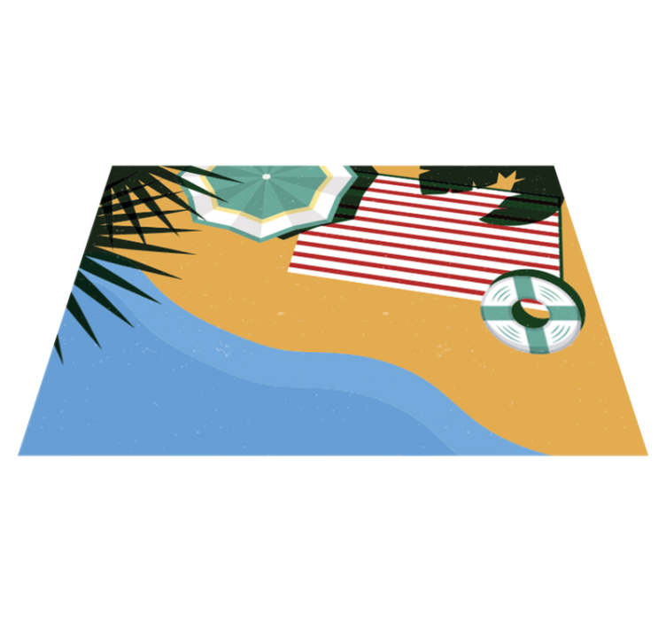Beach Picnic Scene nature rug - TenStickers