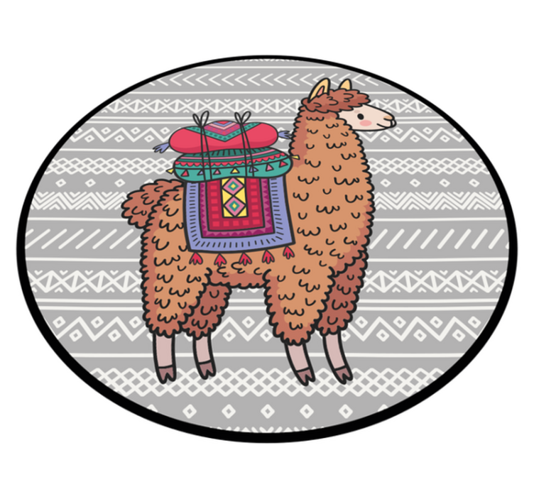 Llama with Saddle kids rug - TenStickers