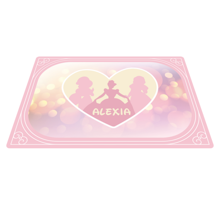 Princess Silhouette Heart custom floor mat - TenStickers