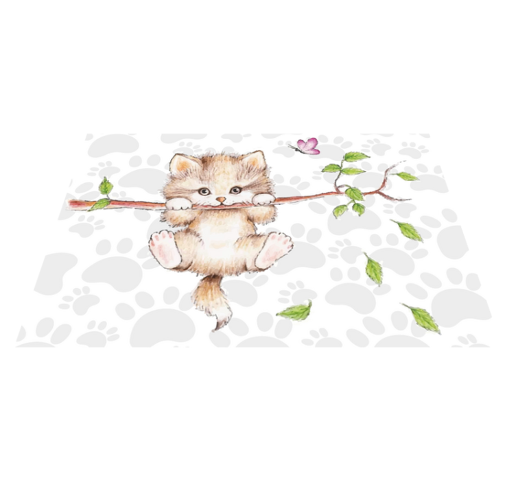 Cute Kitten Hanging animal mat - TenStickers