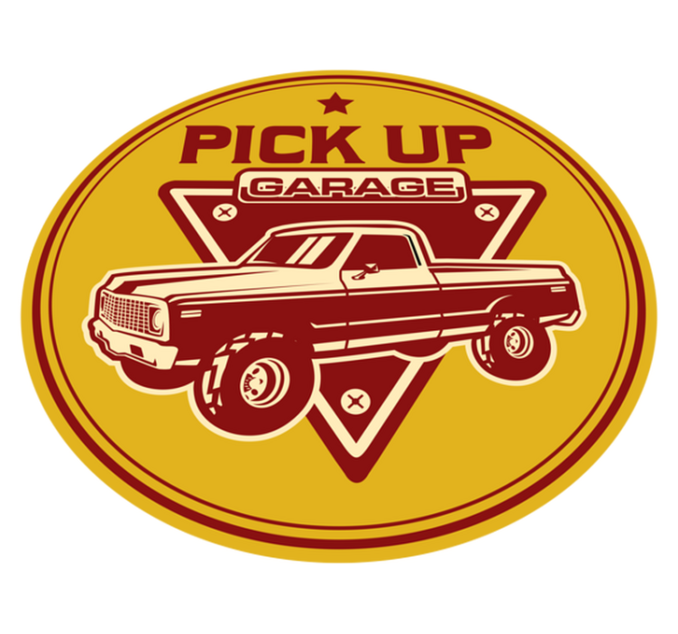 Classic pickup garage vintage rug - TenStickers