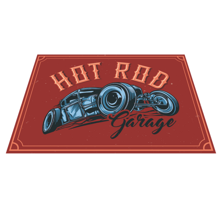 Hot rod theme vintage rug - TenStickers