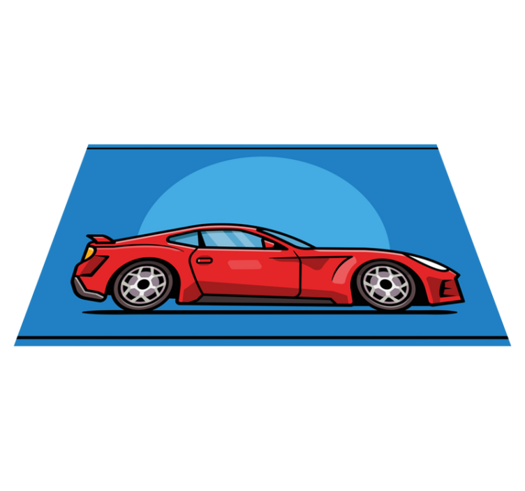 Red Sports Car teenage bedroom rug - TenStickers