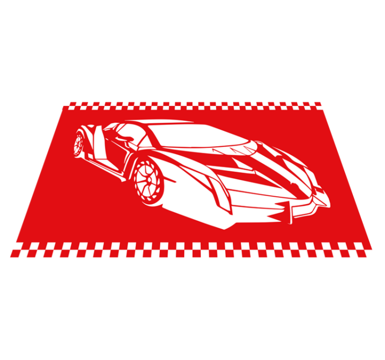 Race car theme teenage bedroom rug - TenStickers