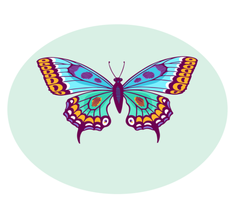 Colorful big butterfly animal mat - TenStickers