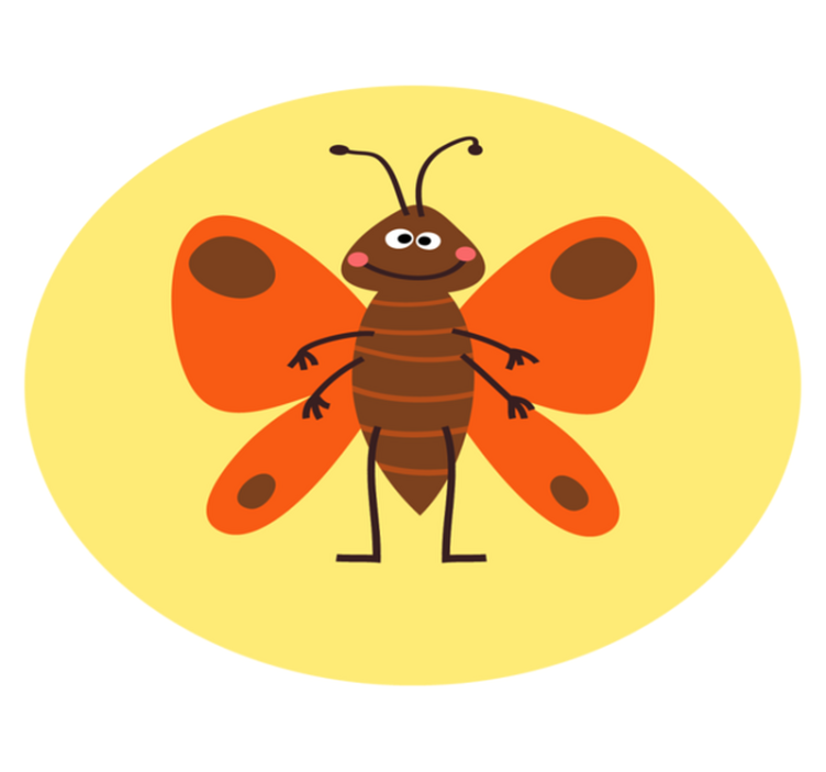 Cheerful Butterfly Character kids carpet - TenStickers