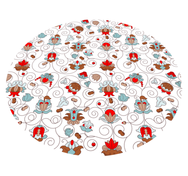 Circular Botanical Spiral Accent floral rug - TenStickers