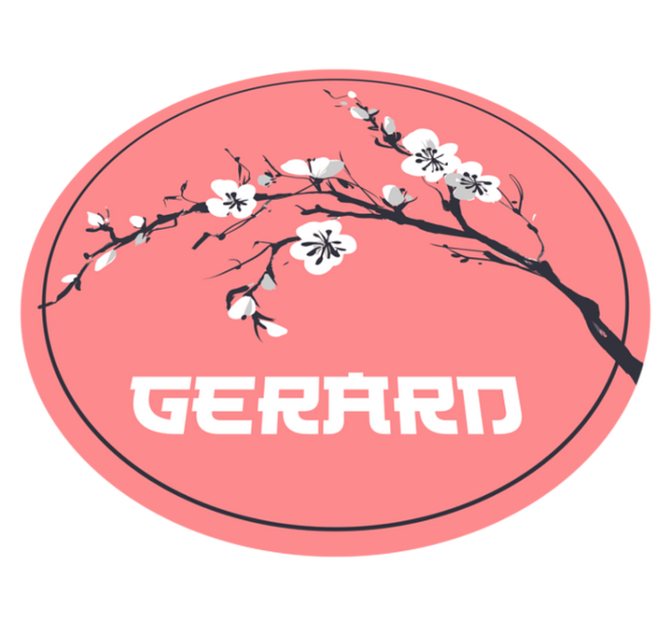 Sakura japanese flowers with name custom mat - TenStickers