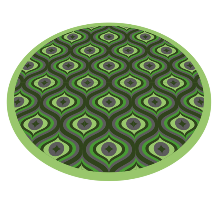 Intricate Green Waves circular rug - TenStickers