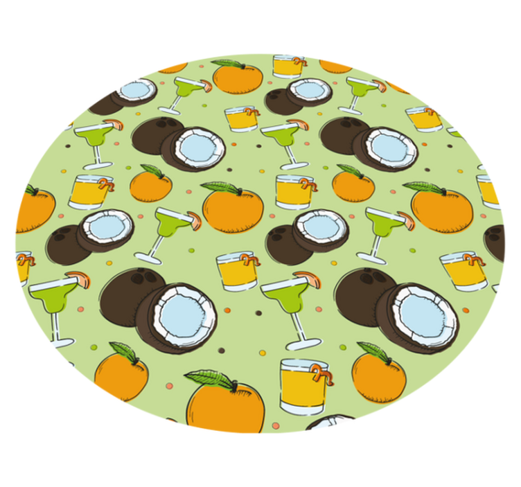 Coconut Cocktail Fun circular rug - TenStickers
