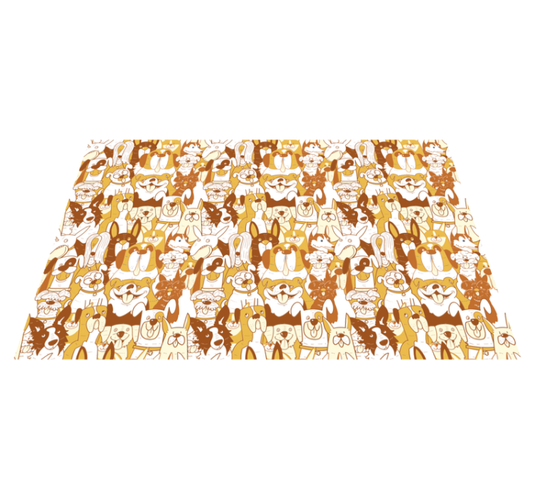 Brown pet faces animal mat - TenStickers