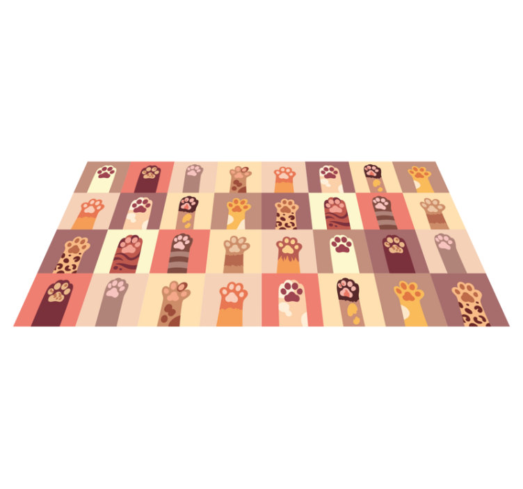 Vibrant Paw Prints animal print rug - TenStickers