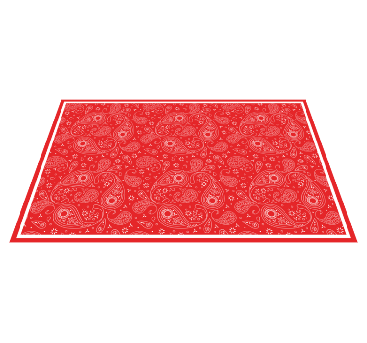 Red paisley pattern map rug - TenStickers