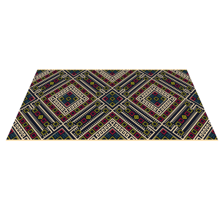 Vibrant Geometric Components ethnic rug - TenStickers