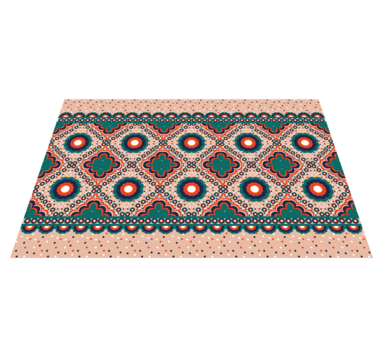 Bold Floral Motif ethnic rug - TenStickers