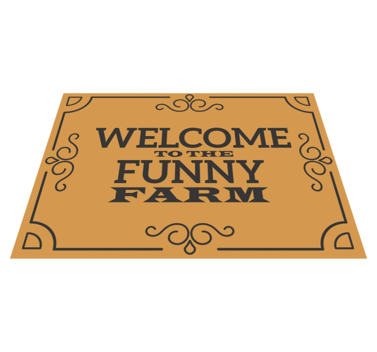 Funny Farm Welcome quote rug - TenStickers