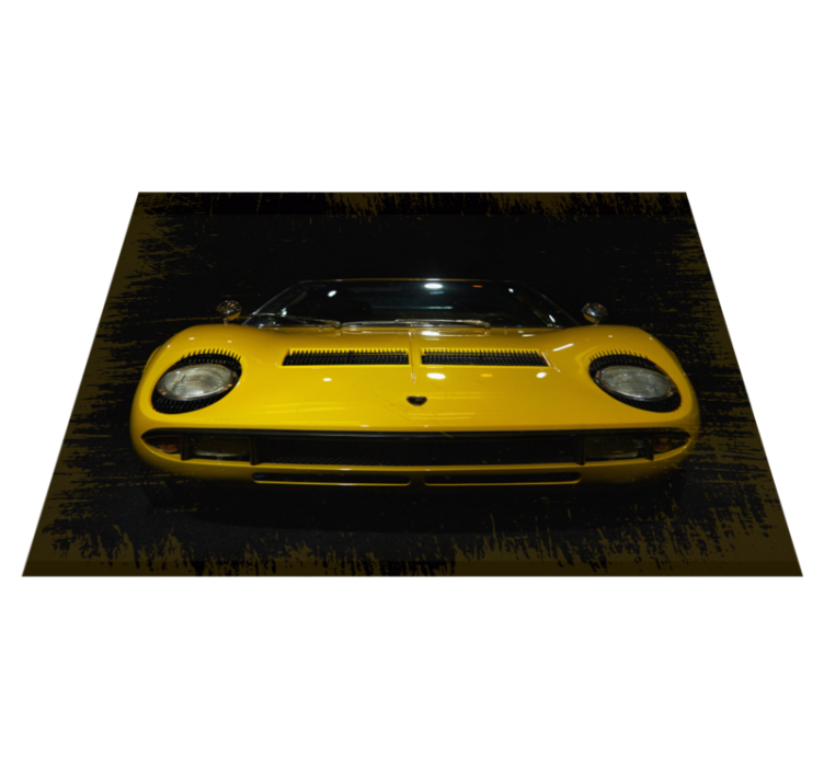 Classic Yellow Sportscar road map rug - TenStickers