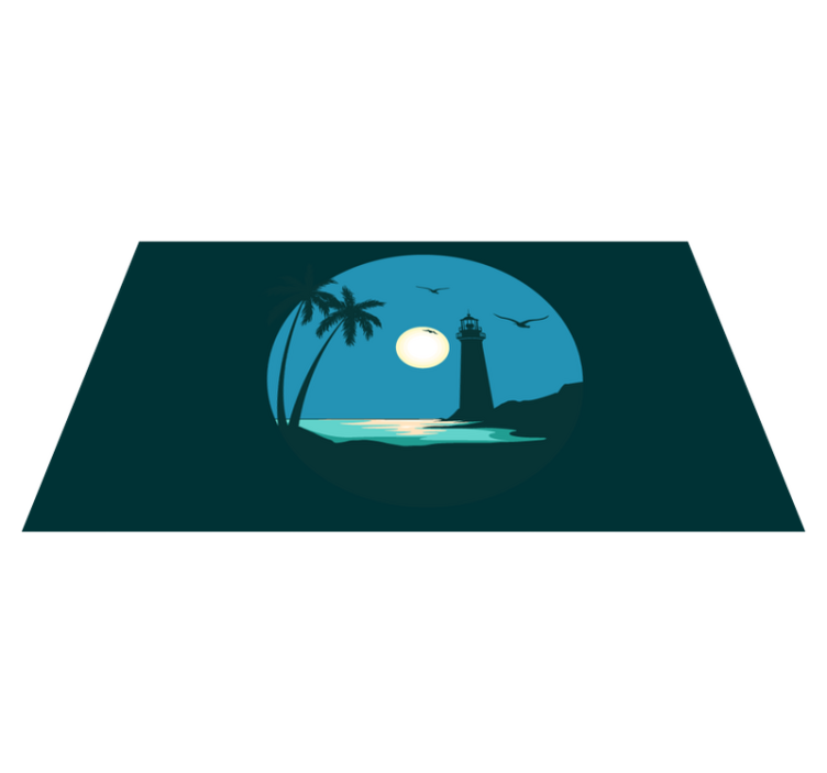 Coastal Lighthouse Scene nature rug - TenStickers