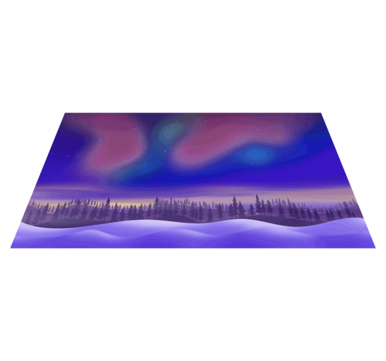 Aurora Night Sky nature rug - TenStickers