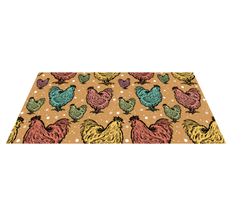 Charming Rooster Patterns animal mat - TenStickers