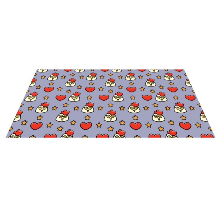 Charming Chicken Hearts animal mat - TenStickers