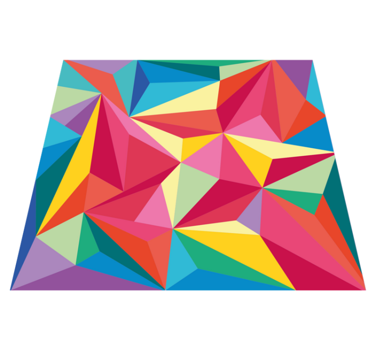 Lively colorful elements geometric rug - TenStickers
