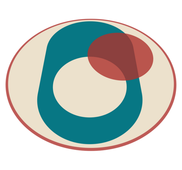 Two circles abstract art geometric rug - TenStickers