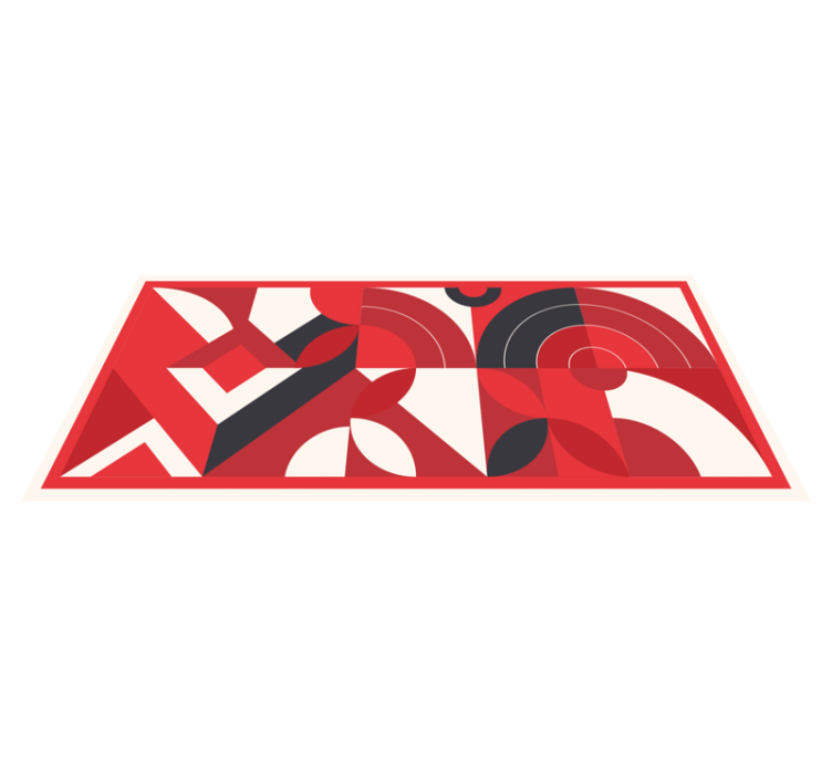 Red geometric art vinyl rugs - TenStickers