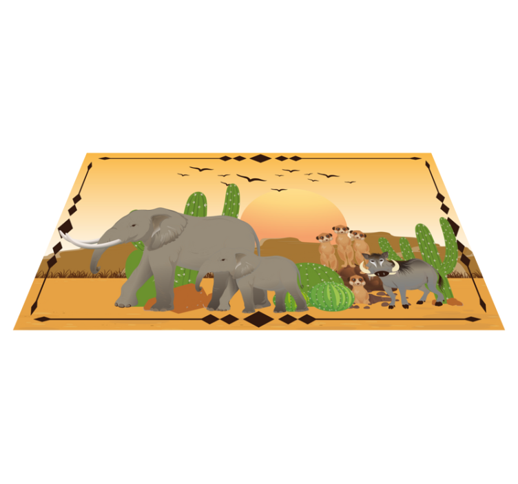 Twilight elephant expedition nature rug - TenStickers
