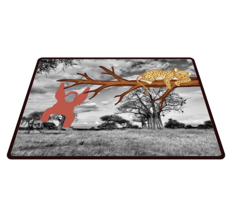 Jungle Creatures Playful animal mat - TenStickers